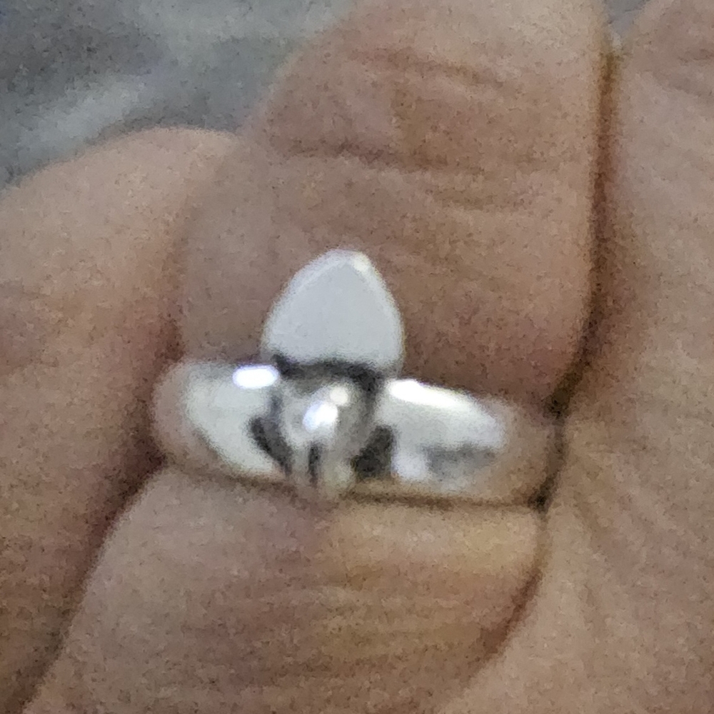 Silver Solitaire Engagement Ring With Classic Band - image 3